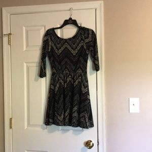 Black and grey chevron dress